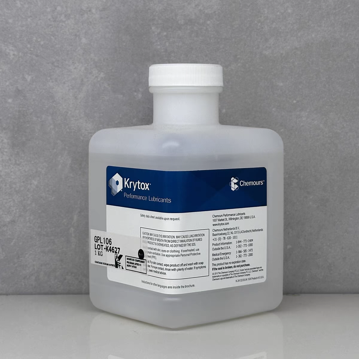 科慕/杜邦Krytox GPL 106全氟聚醚pfpe耐高温润滑油润滑脂 氟油