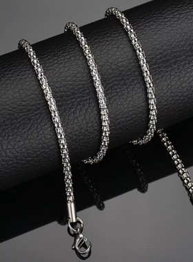 复古时尚简约玉米链灯笼链钛钢