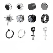 新款 钛钢吸磁铁耳钉耳饰潮流 韩版 无耳洞耳钉男士 耳夹单只潮男个性