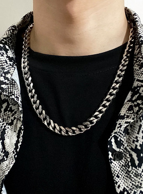 欧美古巴链子项链六切面男女潮流