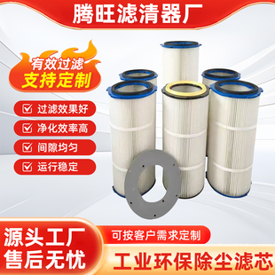 六耳快拆滤芯工业除尘粉末塑粉回收静电喷涂滤筒螺杆吊装 除尘滤筒