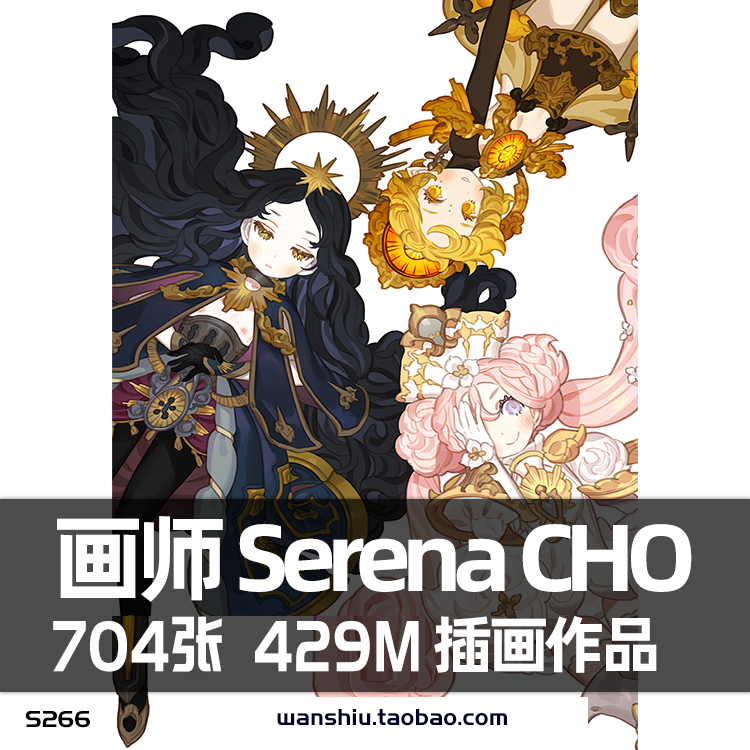 P站YOMI韩国画师Serena CHO作品原画插画可爱萝莉少女人物CG素材 商务/设计服务 设计素材/源文件 原图主图