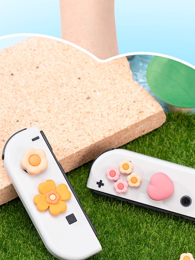 나는 정말로 닌텐도 스위치 사랑 꽃 로커 캡 키 캡 크로스 버튼 스티커 NS 실리콘 방향 키 스티커를 원합니다