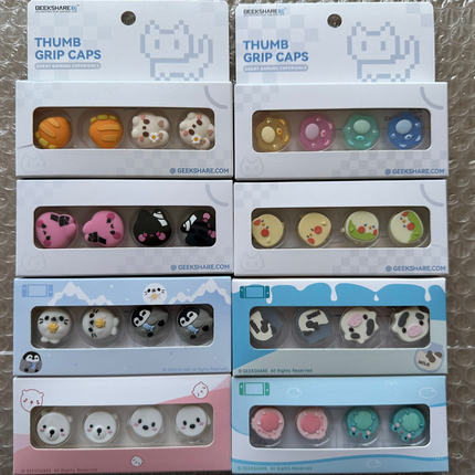 极想switch摇杆帽 ns硅胶可爱熊熊按键帽 oled手柄保护帽lite配件