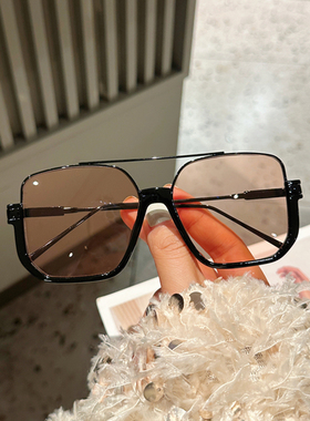 防紫外线方形韩版男女大框墨镜