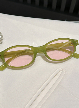 防紫外线椭圆形女铆钉设计太阳镜
