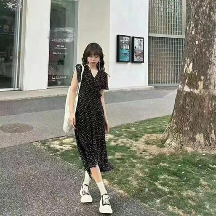 纯原M家2025夏季新款法式度假风不规则茶歇连衣裙女028HSZ30-1311