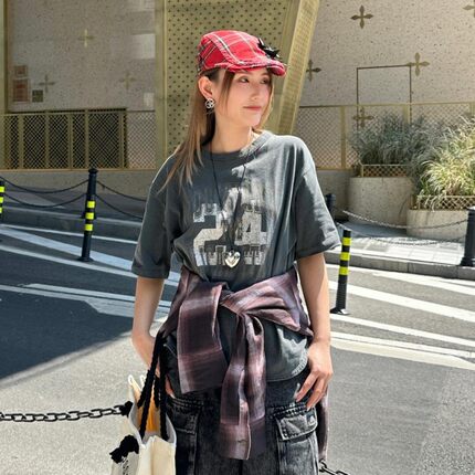 纯原M家2025夏季新款日系美式复古做旧宽松短袖T恤028HSA90-1141