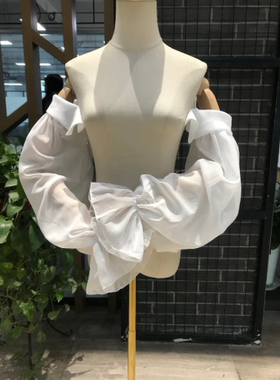 拍照可拆卸婚纱礼服配件袖套网纱款泡泡袖宽松遮手臂舞会演出服饰