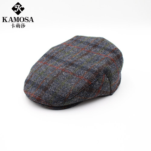 KAMOSA 美式复古NEWSBOY CAP前进帽男女英伦鸭舌帽Harris花呢帽子