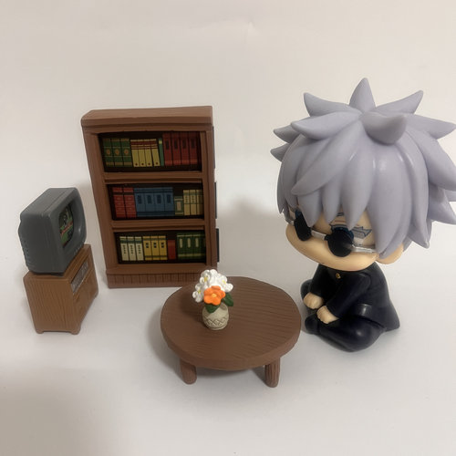 lookup娃娃屋复古微缩家具迷你小家居食玩场景小摆件树脂书柜模型