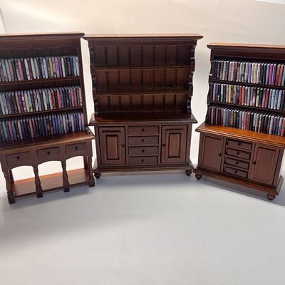 12分娃娃屋微缩木质书柜酒柜收纳柜子场景小迷你摆件家具模型玩具