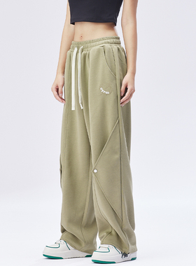 CYRM美式复古运动裤女秋季街头嘻哈hiphop跳舞宽松直筒阔腿休闲裤