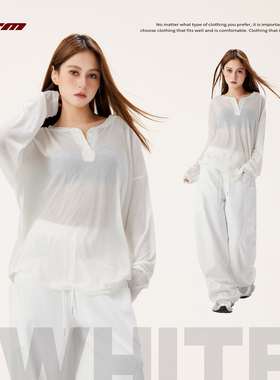 CYRM街舞潮牌美式宽松慵懒爵士舞罩衫长袖女春秋辣妹嘻哈跳舞上衣