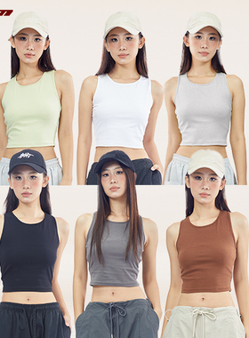 CYRM潮牌美式辣妹吊带背心女2024新款夏季外穿运动内搭无袖上衣