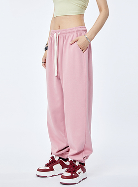 CYRM潮牌夏季美式多巴胺束脚休闲裤高街嘻哈复古街头运动宽松裤子