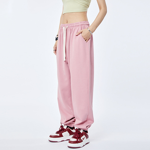 高街嘻哈复古街头运动宽松裤 多巴胺束脚休闲裤 子 美式 CYRM潮牌夏季