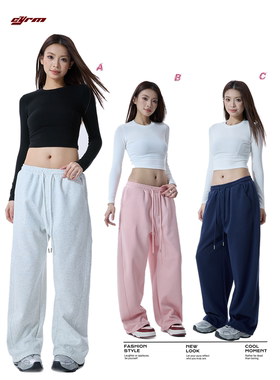 cyrm街舞潮牌香蕉裤秋冬宽松百搭爵士运动裤嘻哈kpop休闲阔腿裤子
