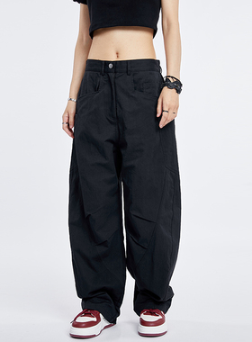 CYRM街舞潮牌美式弯刀工装裤女秋季复古街头爵士hiphop宽松休闲裤