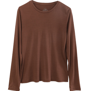 面膜真丝肌肤衣】100%桑蚕丝长袖小圆领打底衫简约上衣女士金三塔