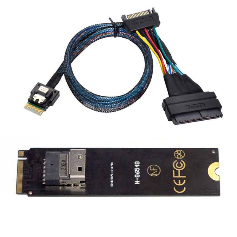 M.2转slimsas NVMe协议PCIe4.0 SFF8654连接线延长线固态硬盘扩展