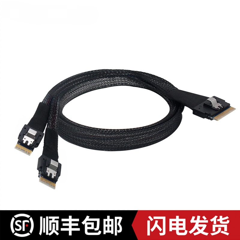 SlimSAS SFF8654 8i转SFF8654 4i服务器Raid卡连接线数据线24Gbps 电子元器件市场 连接线/转接线/延长线/数据线 原图主图