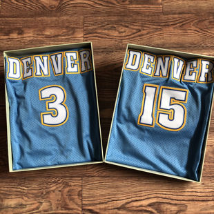 全刺绣 掘金队15号安东尼球衣经典蓝色3艾弗森复古篮球服男女背心