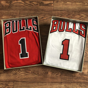 刺绣版公牛队1号罗斯球衣经典红色23复古篮球服91罗德曼运动背心