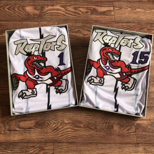 全刺绣 猛龙队1号大龙白色麦迪球衣15号卡特复古篮球服艾弗森背心