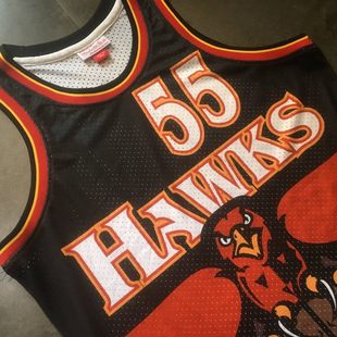 老鹰队55号穆托姆博球衣穆大叔经典复古网眼篮球服掘金男女背心潮