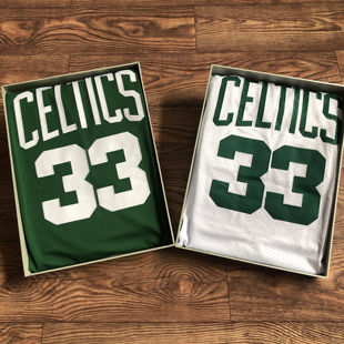 刺绣版 凯尔特人队33号大鸟伯德球衣复古篮球服背心球迷男女经典