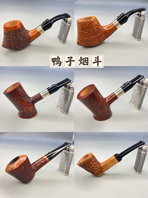 合集意大利L'anatra鸭子烟斗银圈两个蛋手工烟斗男士石楠木