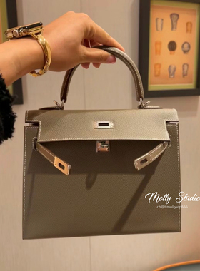 【Molly Studio】老金私定纯手缝蜡线25epsom CK18 大象灰色