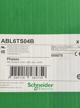 议价ABL6TS04B 安全隔离变压器 230/400V转24V 40VA工控配件维修