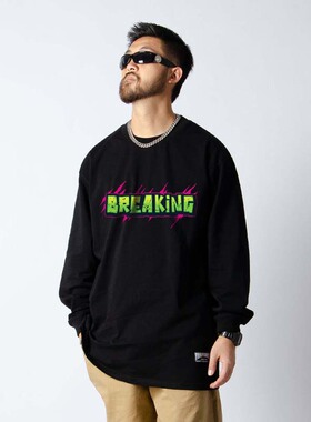 FunkyChoice涂鸦breaking街舞比赛长袖T恤宽松bboy休闲上衣男女潮