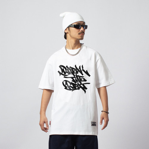 街舞重磅纯棉涂鸦短袖