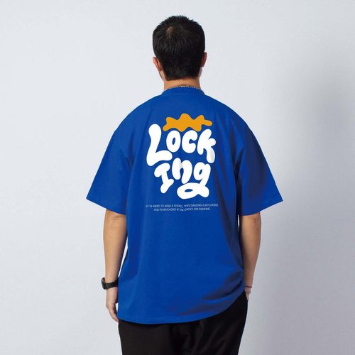 美式涂鸦locking街舞短袖T恤