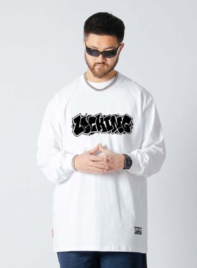 FunkyChoice手写球衣字locking涂鸦字母锁舞长袖T恤locker街舞潮