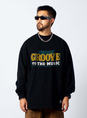 FunkyChoice街舞popping长袖休闲跳舞上衣groove圆领T恤嘻哈街头