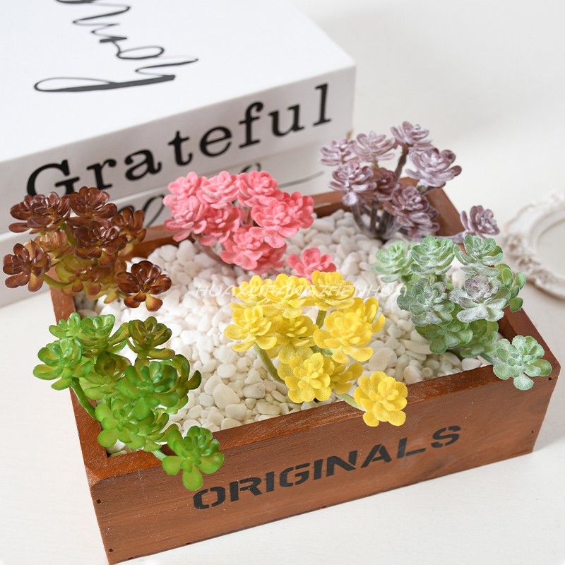 仿真多肉仙人颗小植物盆栽多肉桌面装饰摆件仿真花假植物造景布置