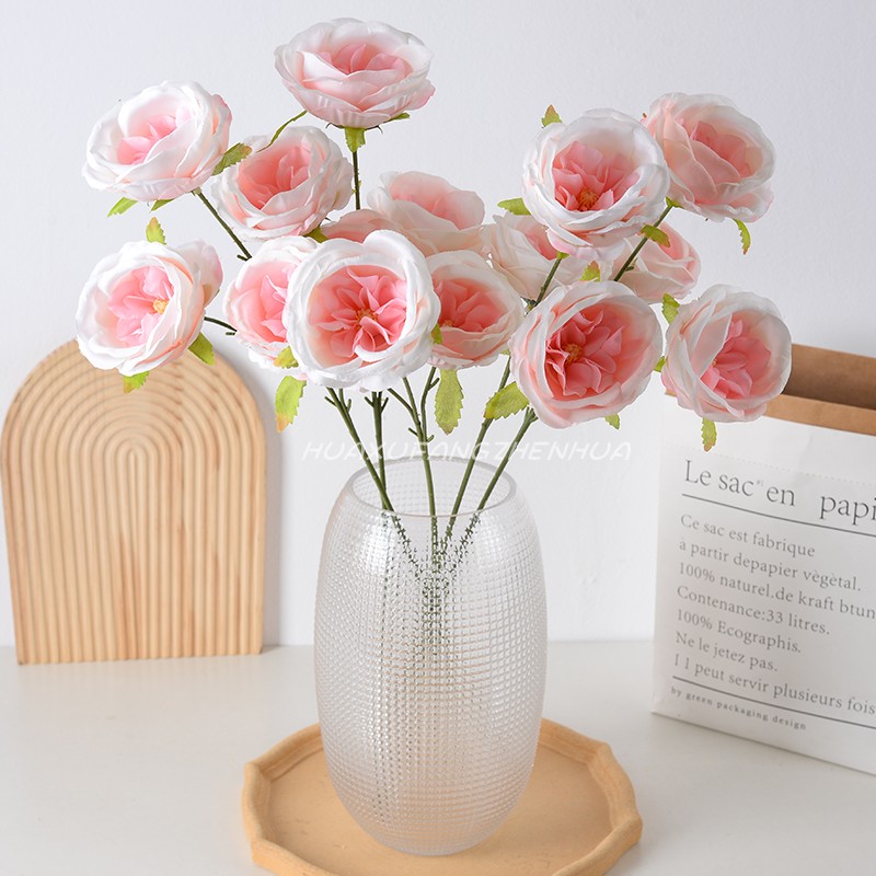 仿真花玫瑰花假花奥斯汀玫瑰花束