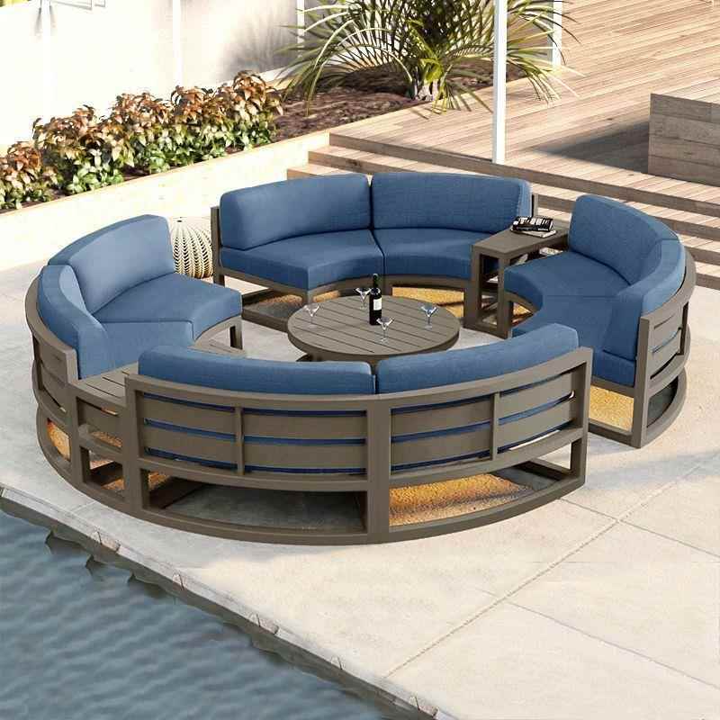 北庭欧外752沙发休闲院圆弧铝合金沙发组合花园防形水户防晒户外