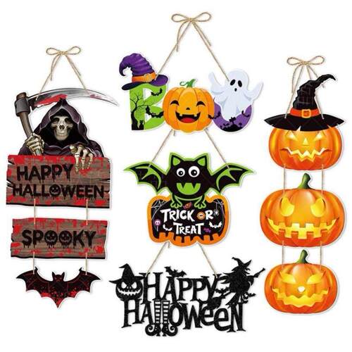 Halloween party decorations pumpkin bat door hanging ornamen
