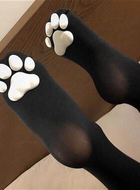 Pawpads Socks Fashion Stockings Casual Cotton Thigh High Ov1