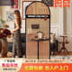 玄关柜现代简约置物架法式 复古实木藤编屏风隔断客厅入户进门遮挡
