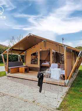 康养民度假宿卫庄园赏景屋帐木篷轻奢户外露宿带浴防雨酒店帐山野