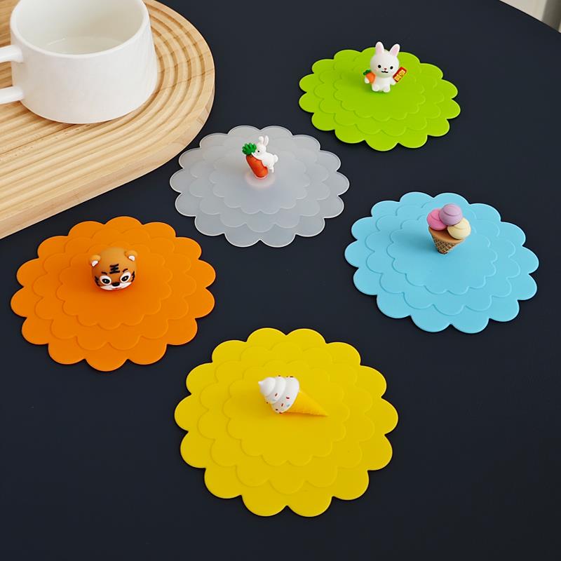 食品级硅胶环保杯盖时尚陶瓷杯马克杯咖啡杯奶茶杯盖子卡通杯子盖