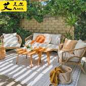 户外休闲藤椅藤编沙发室外庭院民宿阳光房家具茶几组合防水防晒