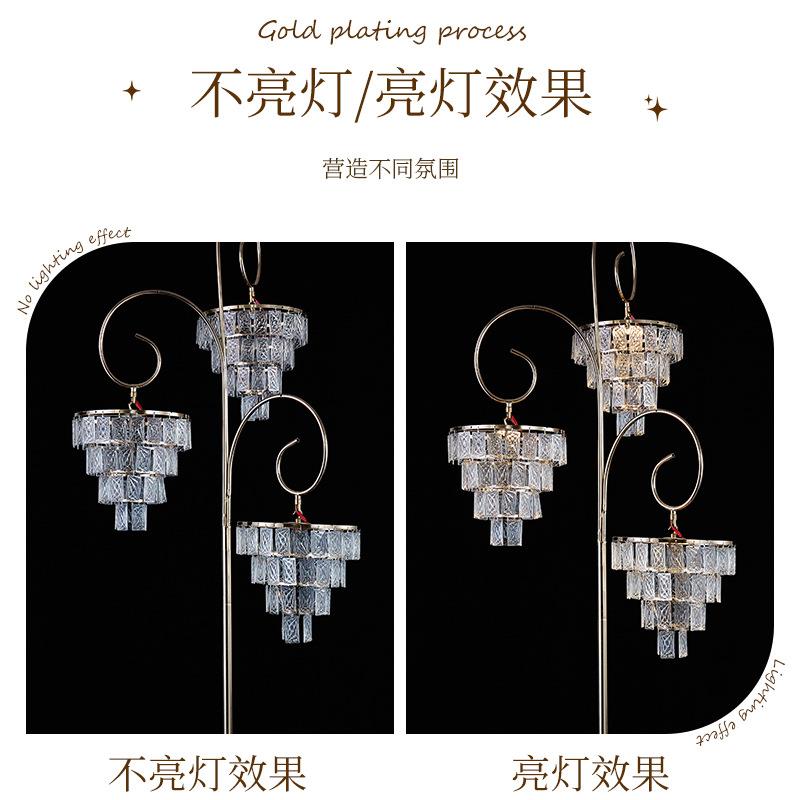 三冰条路引灯婚庆布头置引装饰摆件艺电镀路婚礼三头冰条布铁置方