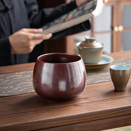 茶水废水缸豪茶建水茶渣缸华洗笔洗陶洗瓷茶F769HM96具配件杯碗茶